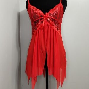 & Other Stories Red Lace Babydoll